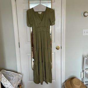 Anthropologie somerset maxi, green, worn once, perfect condition